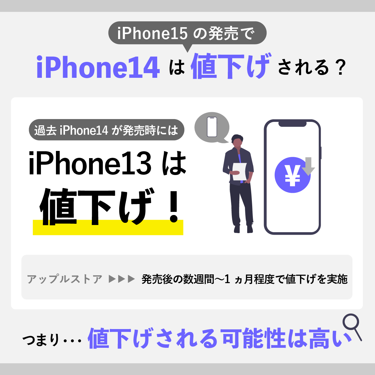 iPhone15の発売でiPhone14は値下げされる？