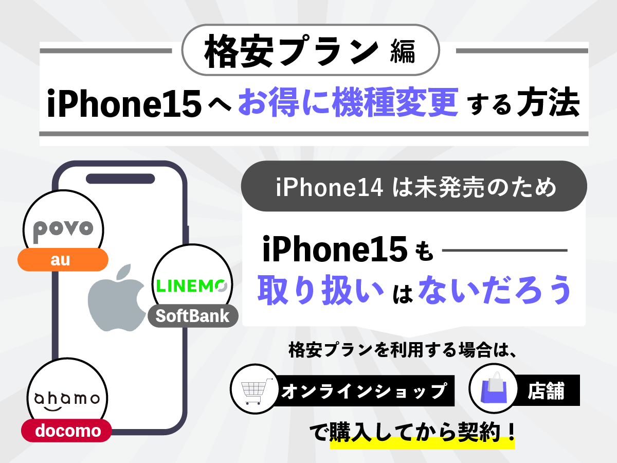 【格安プラン編】iPhone15へお得に機種変更する方法